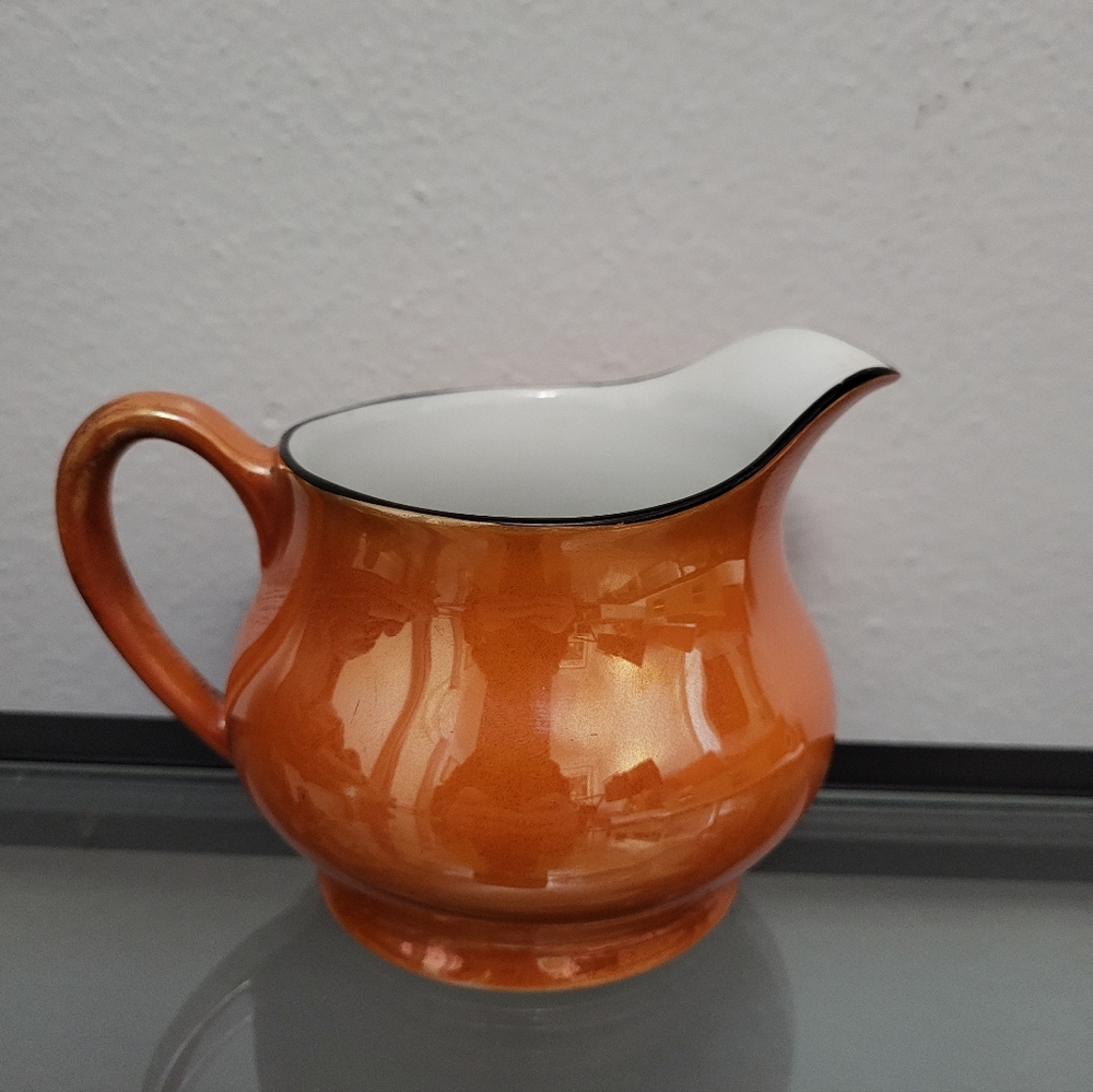 Antique C.T Altwasser Silesia Orange Pitcher